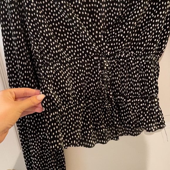ZARA black and white polka dot long sleeve shirt - Picture 5 of 5